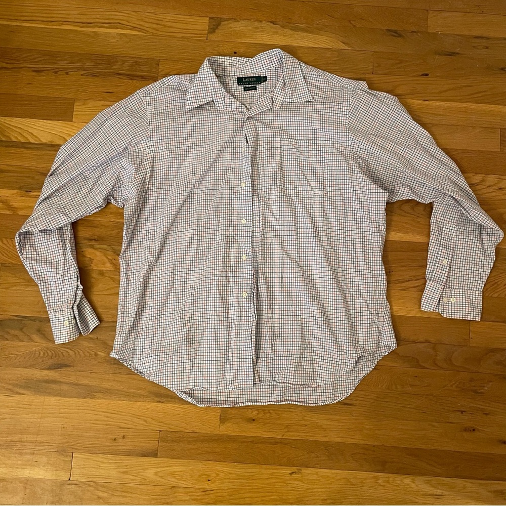 Ralph Lauren Men's Red and White Checkered Shirt